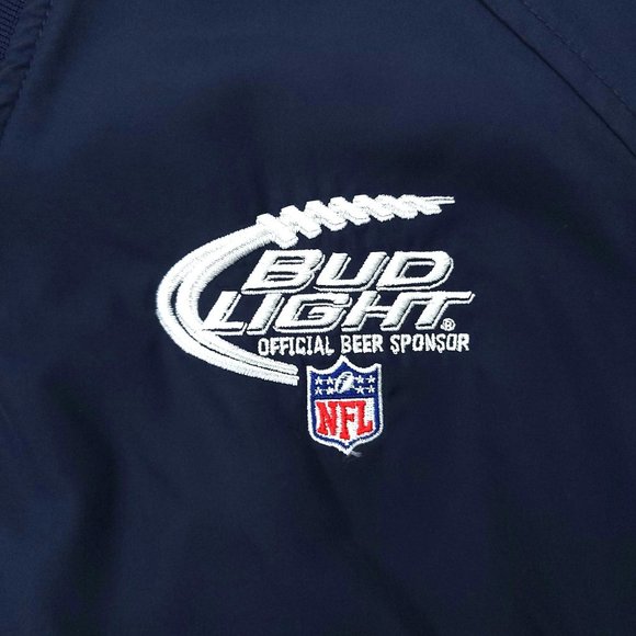 Dunbrooke Pullover V Neck Jacket NFL Bud Light Mens Size XL Side Zip Embroidered - Picture 3 of 16